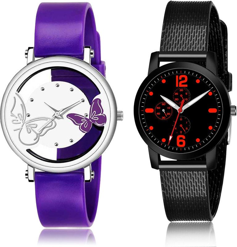 Analog Watch - For Girls New Heart 2 Watch Combo For Women And Girls - G557-(69-L-10)