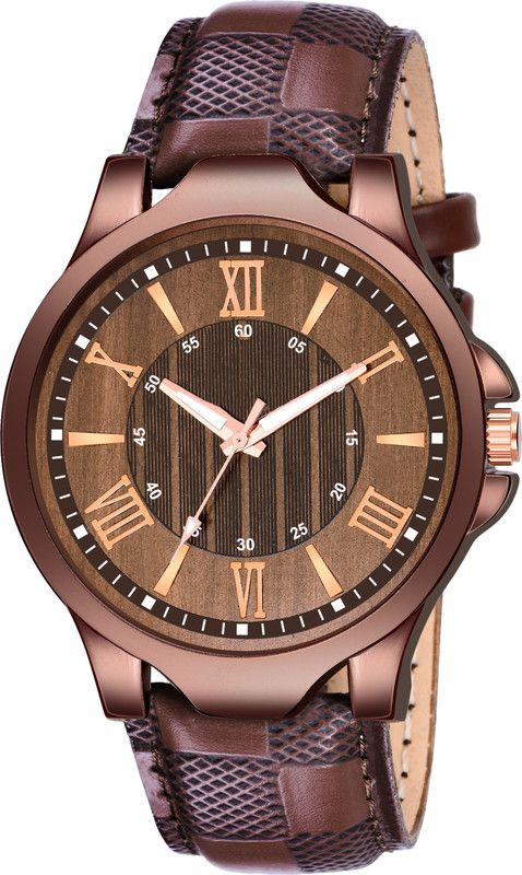 Analog Watch - For Boys Alkh Sports Design Attractive Brown Leather Belt