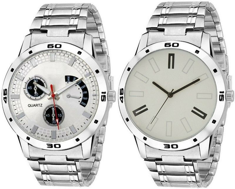 Analog Watch - For Men Silver And White Dial S3-301-307