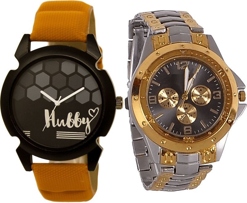 combo watch Analog Watch - For Men Classical Love Hubby Brown And Silver Color Boys Watch - BL46.32-B76 (Combo Of 2 )