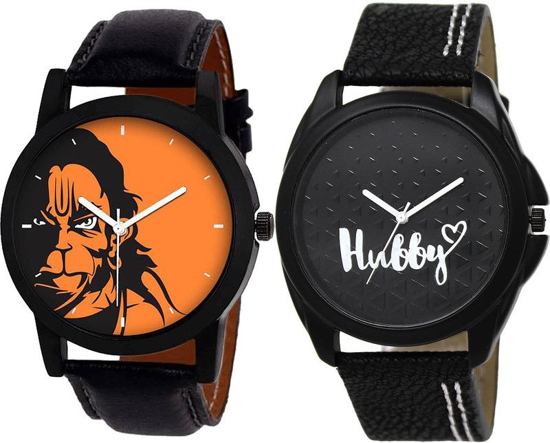 combo watch Analog Watch - For Girls Best Designer Hanuman And Hubby Analogue Black Color Boys And Men Watch - B26-BL46.31 (Combo Of 2 )