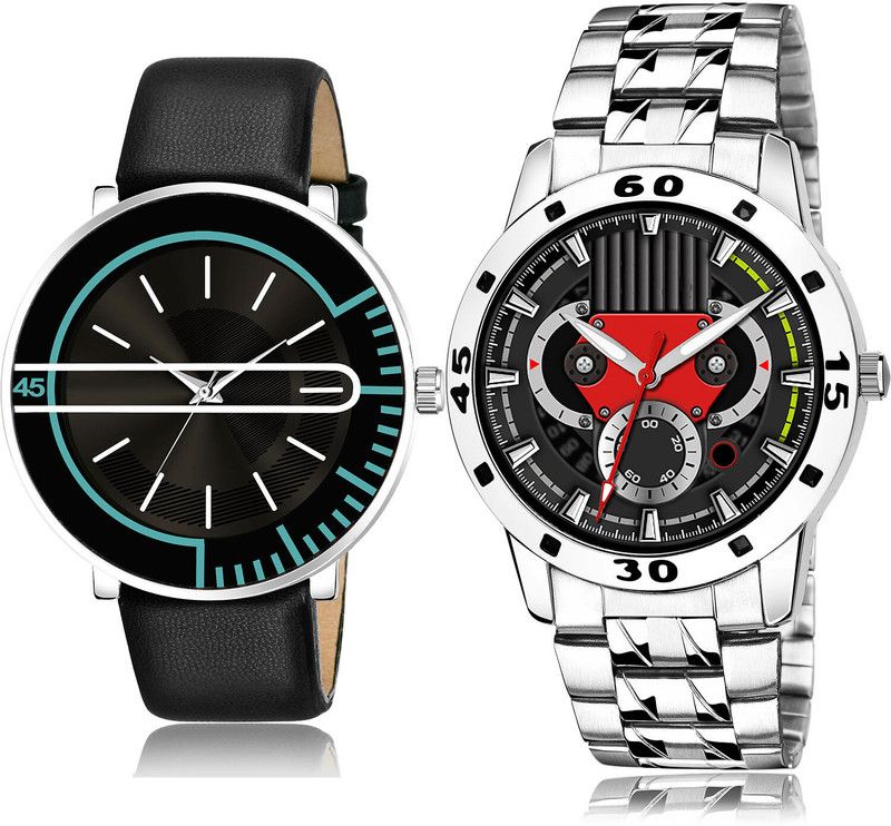 Analog Watch - For Men Contemporary Valentine 2 Watch Combo For Boys And Men - BL46.72-(29-S-19)