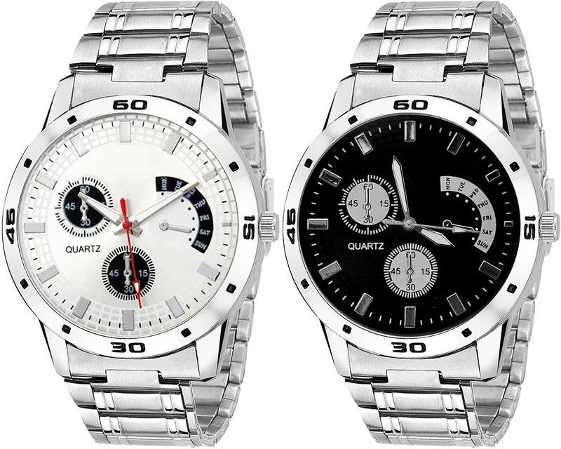 combo watch Analog Watch - For Girls Contemporary Designer Analogue Silver Color Boys And Men Watch - B85-B83 (Combo Of 2 )