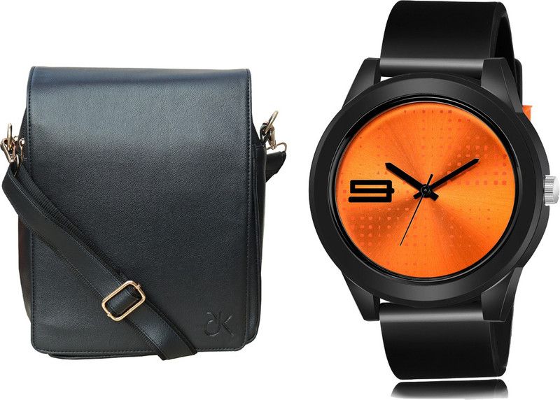 New TrandyBlack - Orange Color Analog Watch - For Men AdBG-04--MT-106