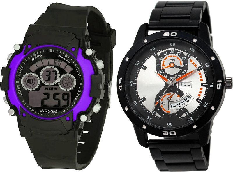combo watch Analog Watch - For Girls Modern Love Kids And Day And Date Analogue Black Color Boys And Men Watch - B133-BL46.107 (Combo Of 2 )