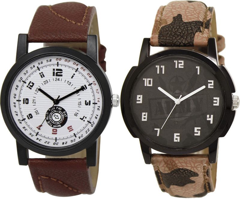 combo watch Analog Watch - For Girls Best Traditional Army Analogue Brown Color Boys And Men Watch - BL46.11-BL46.3 (Combo Of 2 )