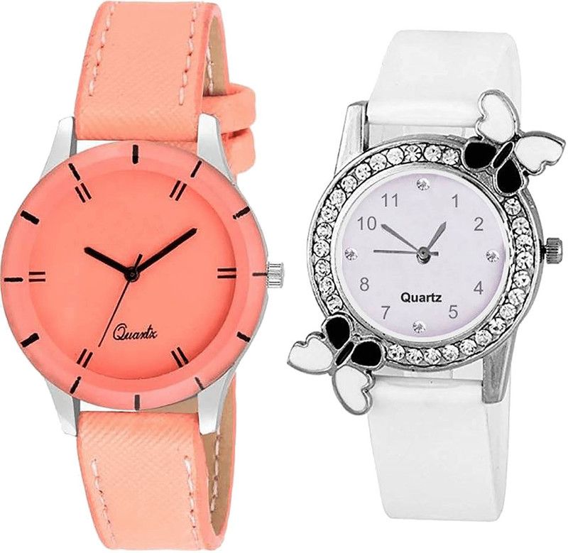 combo watch Analog Watch - For Girls New Exclusive Butterfly Analogue Red And White Color Girls And Women Watch - G270-G102 (Combo of 2 )