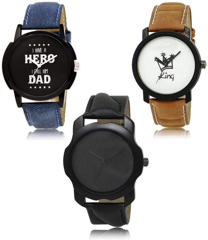 Stylish Attractive Professional Designer Combo Analog Watch - For Men L -07-18-22 Hot Selling Premium Quality Collection Latest Set of 3