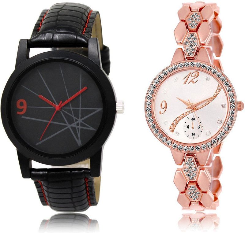 New Latest Designer Combo of 2 Analog Watch - For Couple LR08-LR215