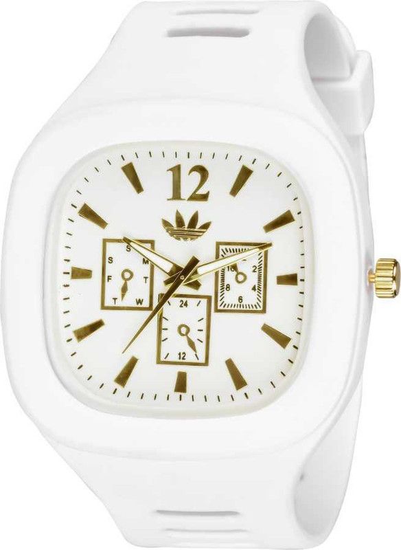 NEW STYLISH BOYS+GIRLS+MEN+KIDS+WOMEN UNIQUE ANALOG SQUARE WHITE DIAL ANALOG SILICON STRAP STYLISH DESIGNER Analog Watch - For Boys H-1103 White