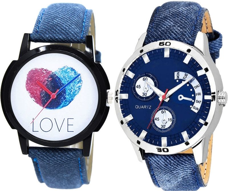 combo watch Analog Watch - For Girls New Chronograph Love Analogue Blue Color Boys And Men Watch - B11-B57 (Combo Of 2 )