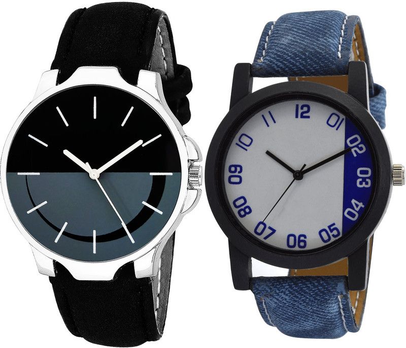 combo watch Analog Watch - For Girls Modern Italian Designer Analogue Black And Blue Color Boys And Men Watch - B111-B40 (Combo Of 2 )