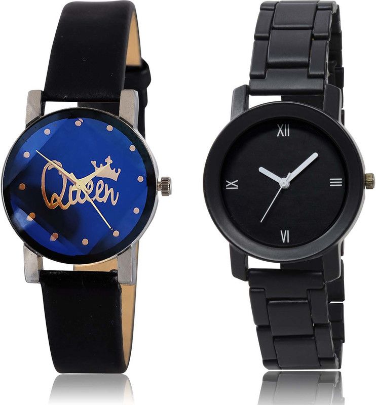 combo watch Analog Watch - For Girls Best Model King And Love Valentine Couple 2 Watch Combo For Girls And Women - GC307-GO156