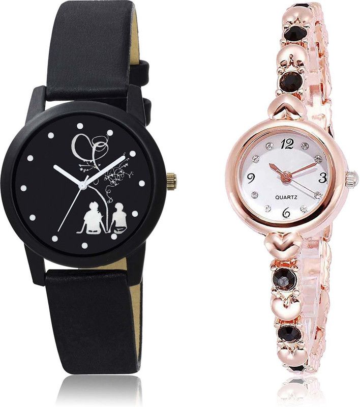 combo watch Analog Watch - For Men & Women Contemporary Analogue Love Valentine Couple And Stone Combo Watch For Girls And Women - GO146-G455