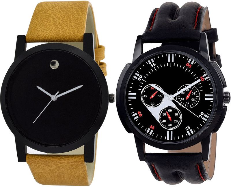 combo watch Analog Watch - For Girls Treading 3D Design Analogue Brown And Black Color Boys And Men Watch - B59-B104 (Combo Of 2 )