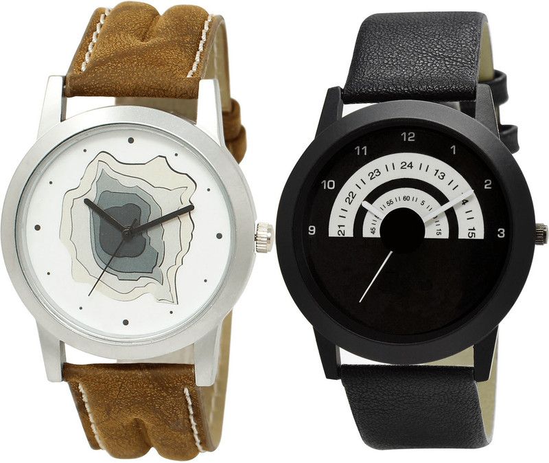 combo watch Analog Watch - For Girls Party Wedding Analogue Brown And Black Color Boys And Men Watch - BL46.9-B48 (Combo Of 2 )
