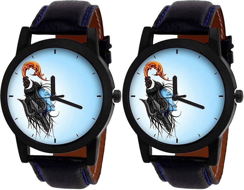 combo watch Analog Watch - For Girls Latest Collection Mahadev Analogue Black Color Boys And Men Watch - B22-B22 (Combo Of 2 )