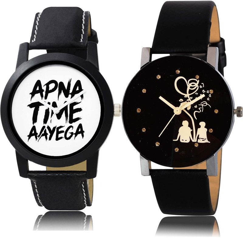combo watch Analog Watch - For Boys & Girls New Heart Apna Time Aayega And Couple Love Combo Watch For Boys And Men - BO42-B138