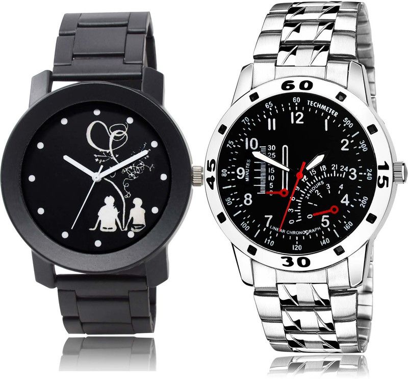 combo watch Analog Watch - For Boys Brand New Royal Couple Love Chain And Chain Watch Combo Watch For Boys And Men - BO53-B907