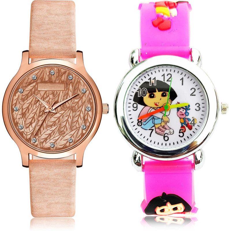 combo watch Analog Watch - For Women New Traditional Dora The Explorer Kids 2 Watch Combo For Girls And Women - GM334-GC193