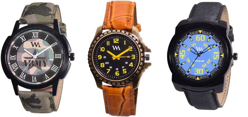 Unique Designer Stylish Analog Watch - For Men AWC-014-AWC-015-AWC-016-BK