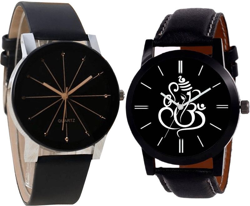 combo watch Analog Watch - For Girls Modish Rich Ganpati Analogue Black Color Boys And Men Watch - B51-B27 (Combo Of 2 )
