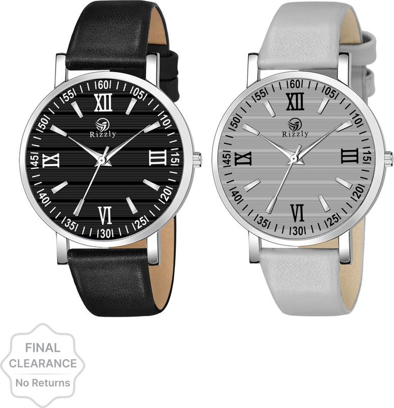 Designer Analog Watch - For Girls 123-Black & Grey Classic