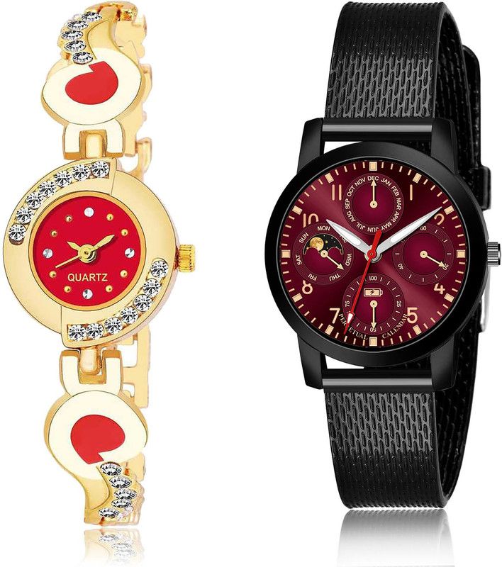 Analog Watch - For Girls Contemporary Quartz 2 Watch Combo For Women And Girls - G441-(12-L-10)