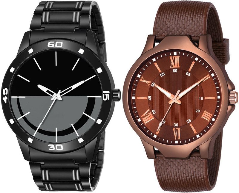 BLACK WATCH COMBO Analog Watch - For Boys combo watch black mess Awesome_51_512 PACK OF 2 WATCH FOR MEN AND BOY