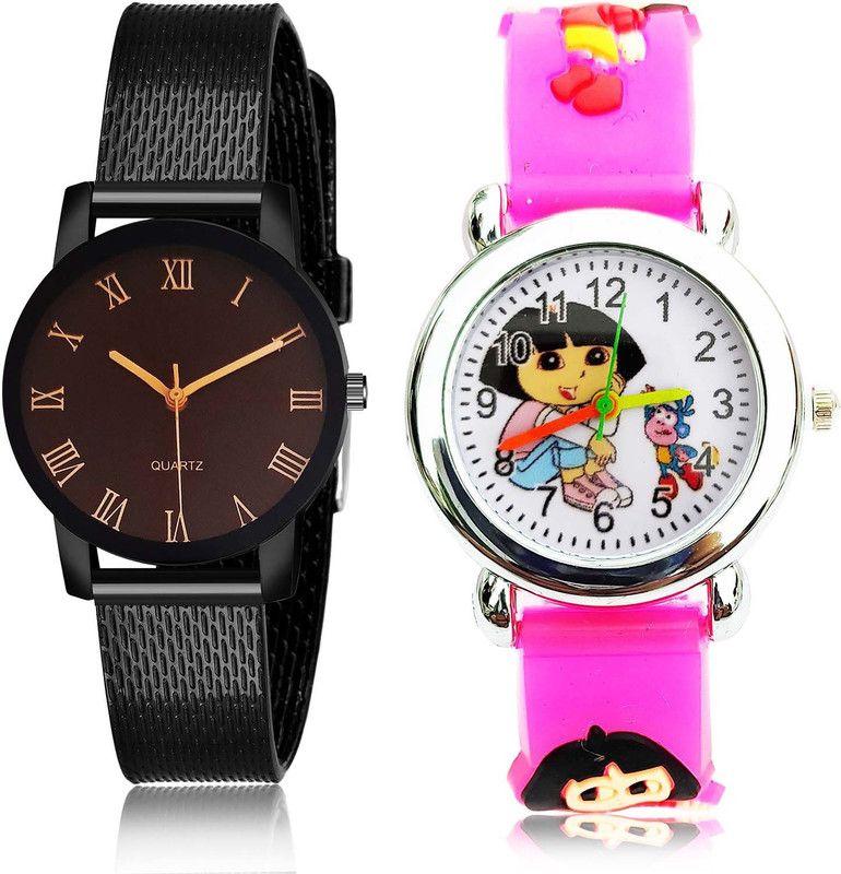 combo watch Analog Watch - For Girls Modern Collection Sports And Dora The Explorer Kids 2 Watch Combo For Girls And Women - G529-GC193