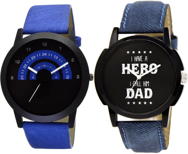 combo watch Analog Watch - For Girls Classical Fashion Analogue Blue Color Boys And Men Watch - B47-BL46.7 (Combo Of 2 )