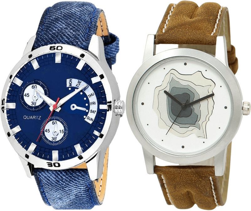 combo watch Analog Watch - For Girls Treading Exclusive Analogue Blue And Brown Color Boys And Men Watch - B57-BL46.9 (Combo Of 2 )