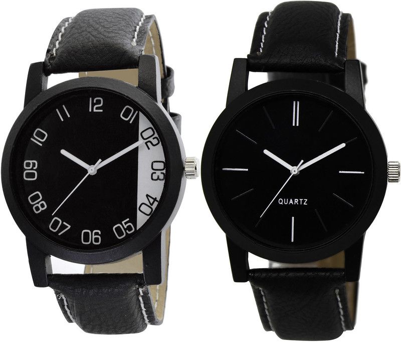 combo watch Analog Watch - For Girls Contemporary Exclusive Love Dad Analogue Black Color Boys And Men Watch - B38-BL46.5 (Combo Of 2 )