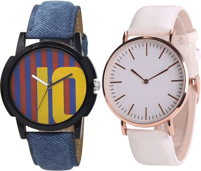 combo watch Analog Watch - For Men Latest Technology Messi Football Blue And White Color Boys Watch - BL46.10-B63 (Combo Of 2 )