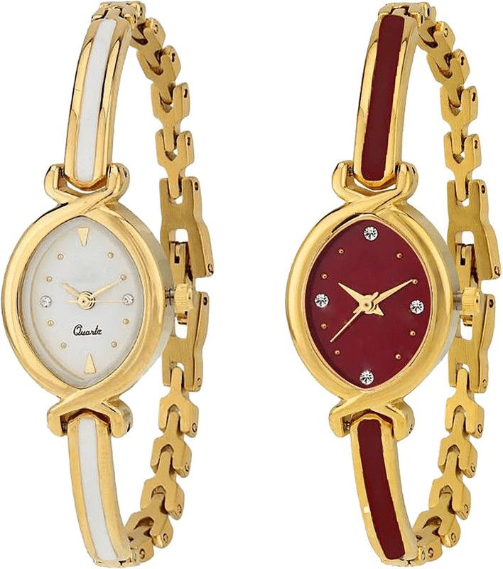 combo watch Analog Watch - For Girls Treading Casual Analogue Gold Color Girls And Women Watch - G123-G122 (Combo Of 2 )