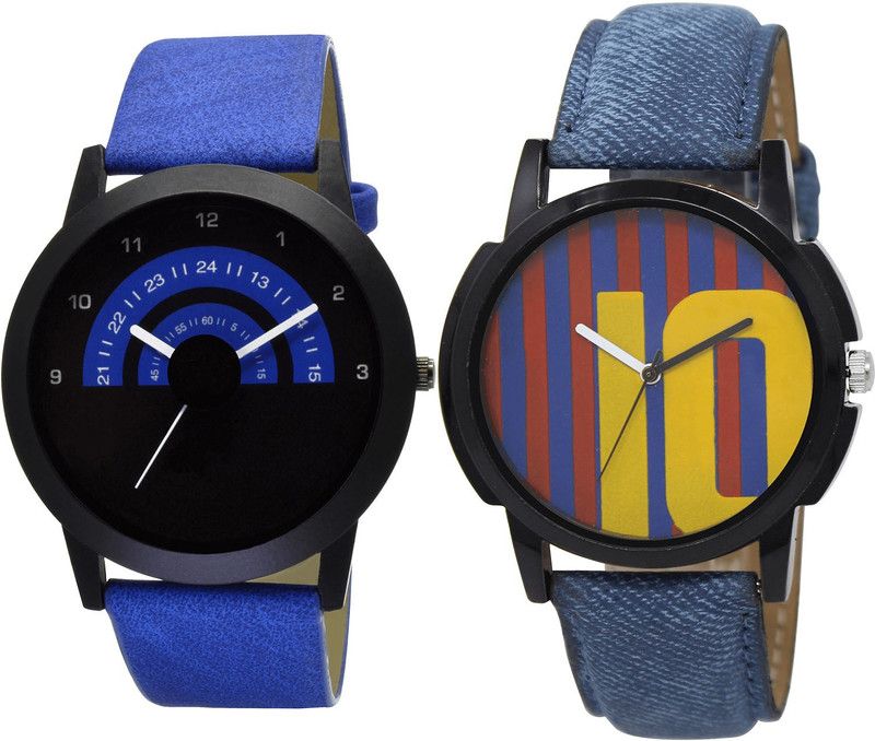 combo watch Analog Watch - For Girls Classical Royal Messi Football Analogue Blue Color Boys And Men Watch - B47-BL46.10 (Combo Of 2 )