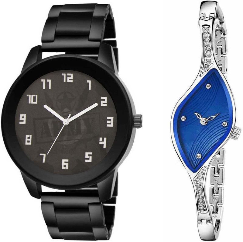 SS15 LR-4 DIAL & RAGA BLUE Analog Watch - For Men & Women FULL BLACK SS BELT COMBO WATCH FOR MEN AND WOMEN