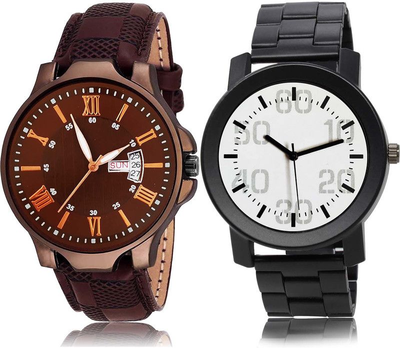 combo watch Analog Watch - For Men Latest High Quality Day And Date And Chain Watch Combo Watch For Boys And Men - BRM2-B674