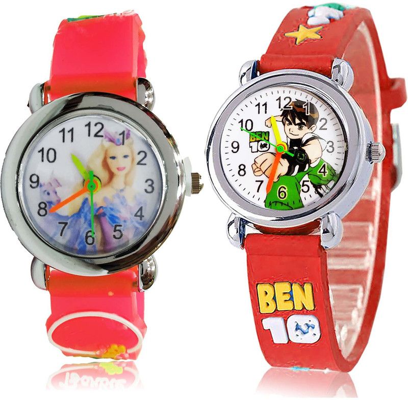 combo watch Analog Watch - For Girls Best Designer Rosella Doll Kids And Ben 10 Kids 2 Watch Combo For Girls And Women - GC78-GC116