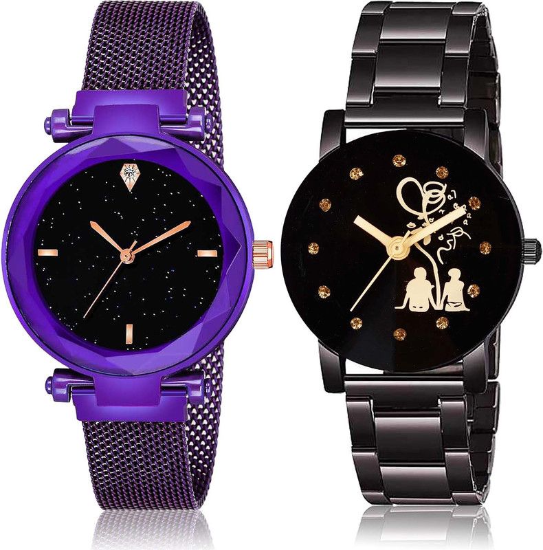 combo watch Analog Watch - For Women Treading Rich Magnet And Love Valentine Couple Chain Combo Watch For Girls And Women - GC3-GC52