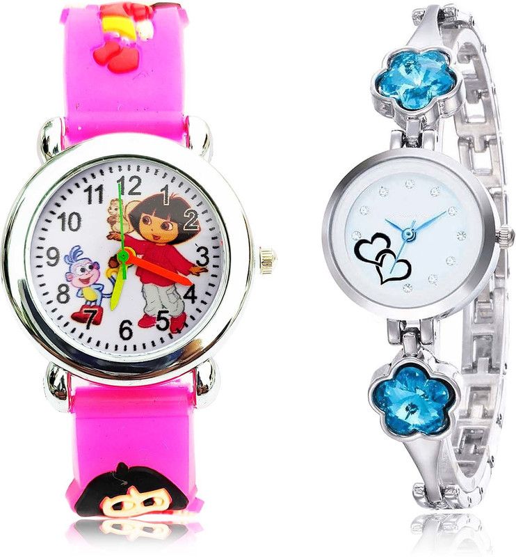 combo watch Analog Watch - For Girls New Quartz Dora The Explorer Kids And Love Valentine 2 Watch Combo For Girls And Women - GC192-G432