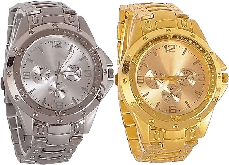 combo watch Analog Watch - For Boys Brand New Analogue Silver And Gold Color Boys And Men Watch - B72-B71 (Combo Of 2 )
