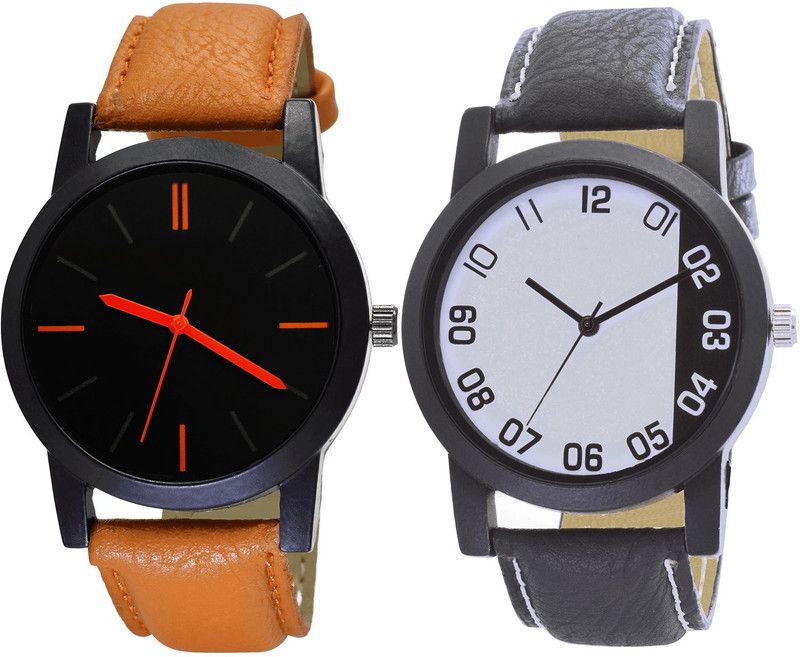 combo watch Analog Watch - For Girls New Luxury Analogue Brown And Black Color Boys And Men Watch - B112-B41 (Combo Of 2 )