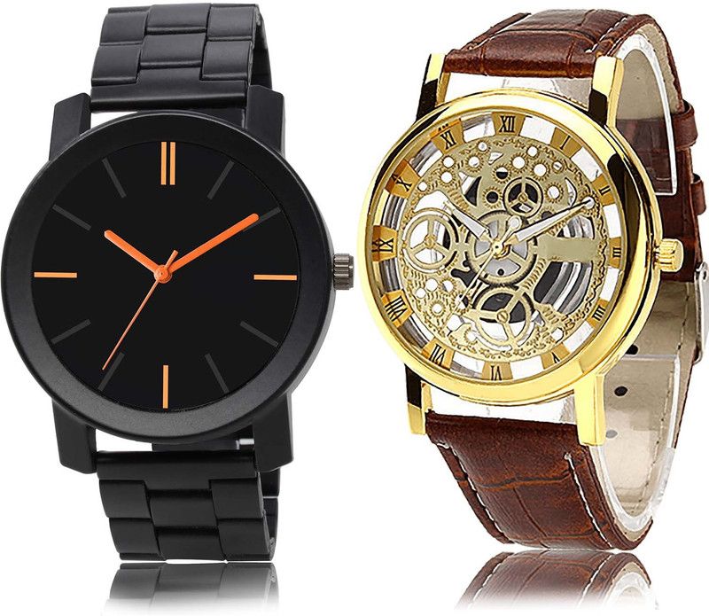 combo watch Analog Watch - For Boys Classical Designer Chain Watch And Open Watch - B978-B45 (Combo Of 2 )