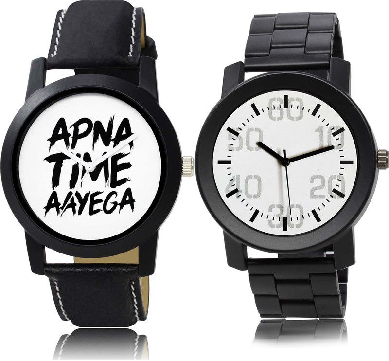 combo watch Analog Watch - For Boys Classical Model Apna Time Aayega And Chain Watch Combo Watch For Boys And Men - BO42-B674