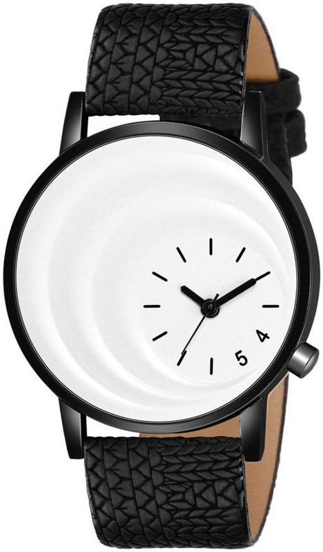 New Stylish Men's Watch with Lather Belt - Black&White Analog Watch - For Men MT-20