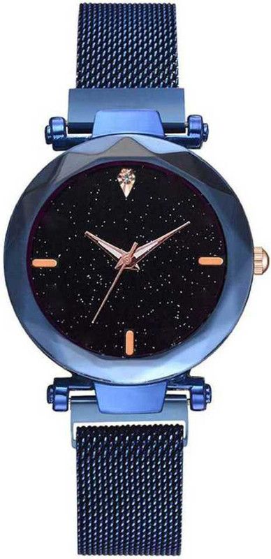 Analog Watch - For Girls Analogue Blue Dial Magnet Belt Watch For Women