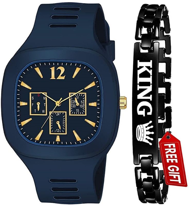 Analog Watch - For Men Square Multi DIAL Analog Silicon Strap ADDI Stylish Designer Analog Watch