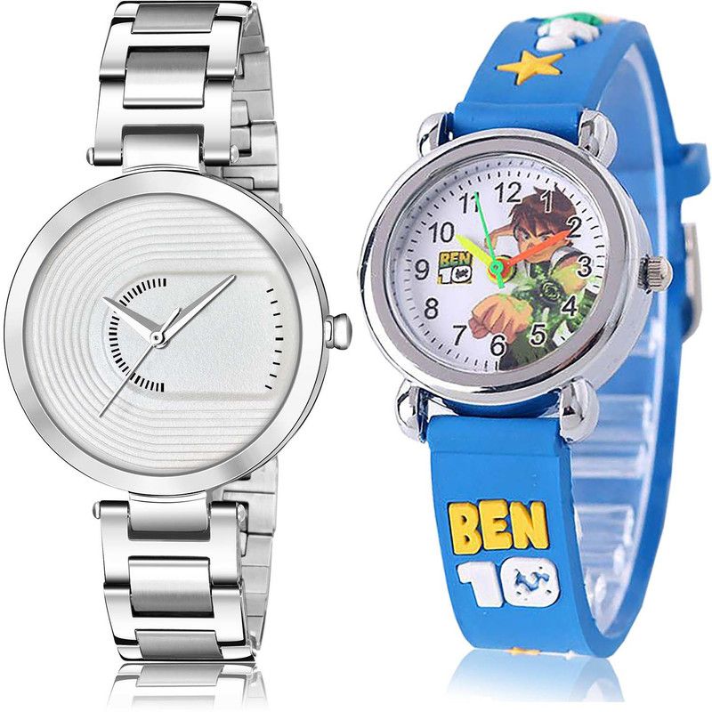 combo watch Analog Watch - For Girls Modern Quartz Chain And Ben 10 Kids 2 Watch Combo For Girls And Women - GM217-GC35