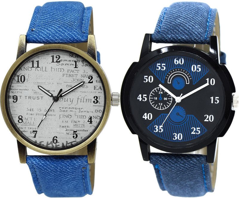 combo watch Analog Watch - For Girls Classical Wrist Analogue Blue Color Boys And Men Watch - BL46.28-BL46.2 (Combo Of 2 )